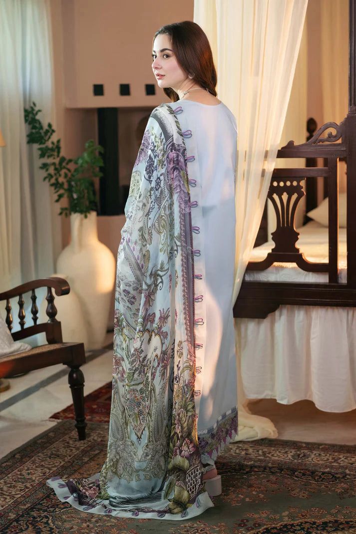 ✨ Labasée Haya – Qalamkar Premium Dhanak 3PC | Heavy Embroidery with Digital Wool Shawl ✨