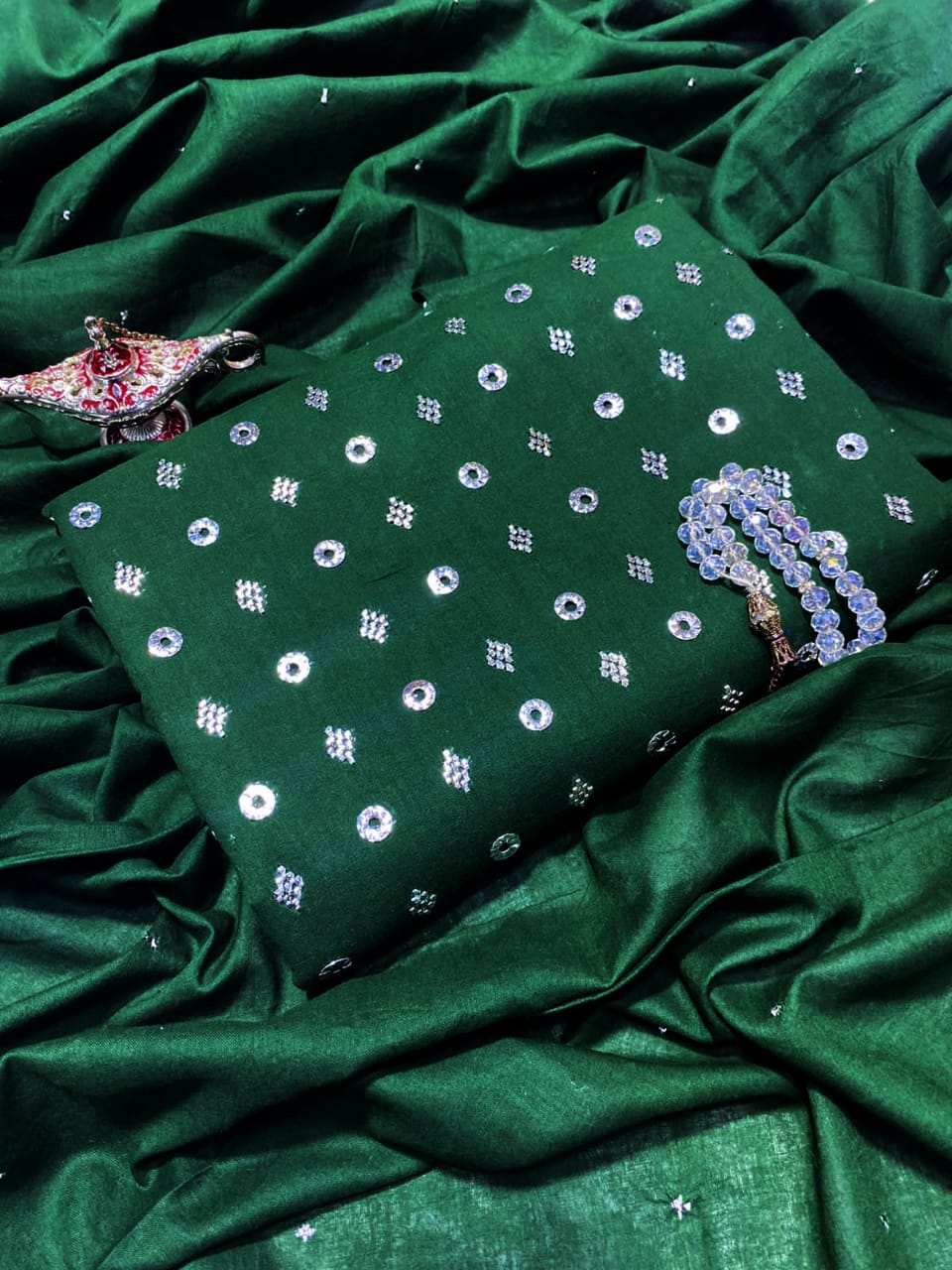 LabaseeHaya – Premium Lawn Kamdani Muqaish 3Pc Unstitched Suit (Handwork)