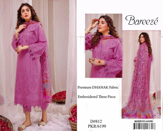❄️ Labasée Haya – Bareeze Premium Dhanak 3PC | Heavy Embroidered Shirt with Digital Wool Shawl ❄️