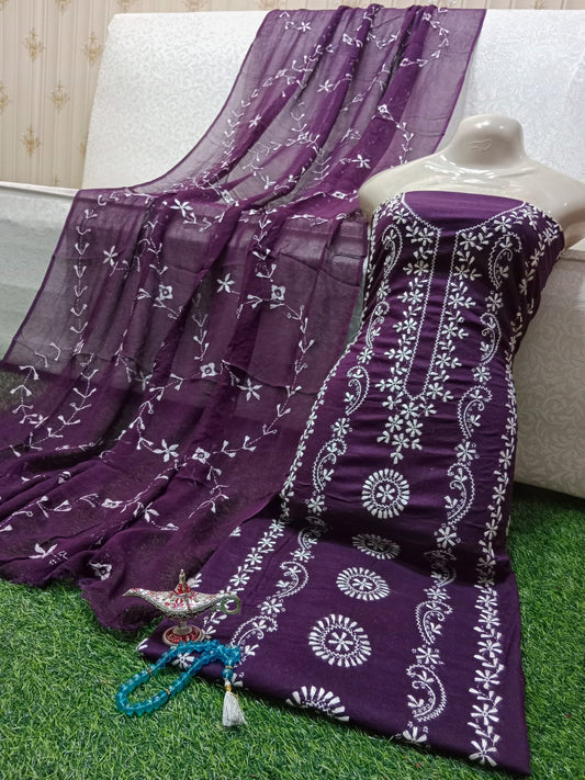 ✨ Labasé Haya – Chikankari Hand Work Collection | 3PC Lawn Suit with Full Jall Dupatta ✨