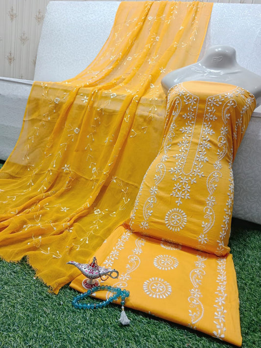 ✨ Labasé Haya – Chikankari Hand Work Collection | 3PC Lawn Suit with Full Jall Dupatta ✨