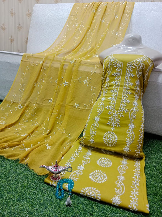 ✨ Labasé Haya – Chikankari Hand Work Collection | 3PC Lawn Suit with Full Jall Dupatta ✨