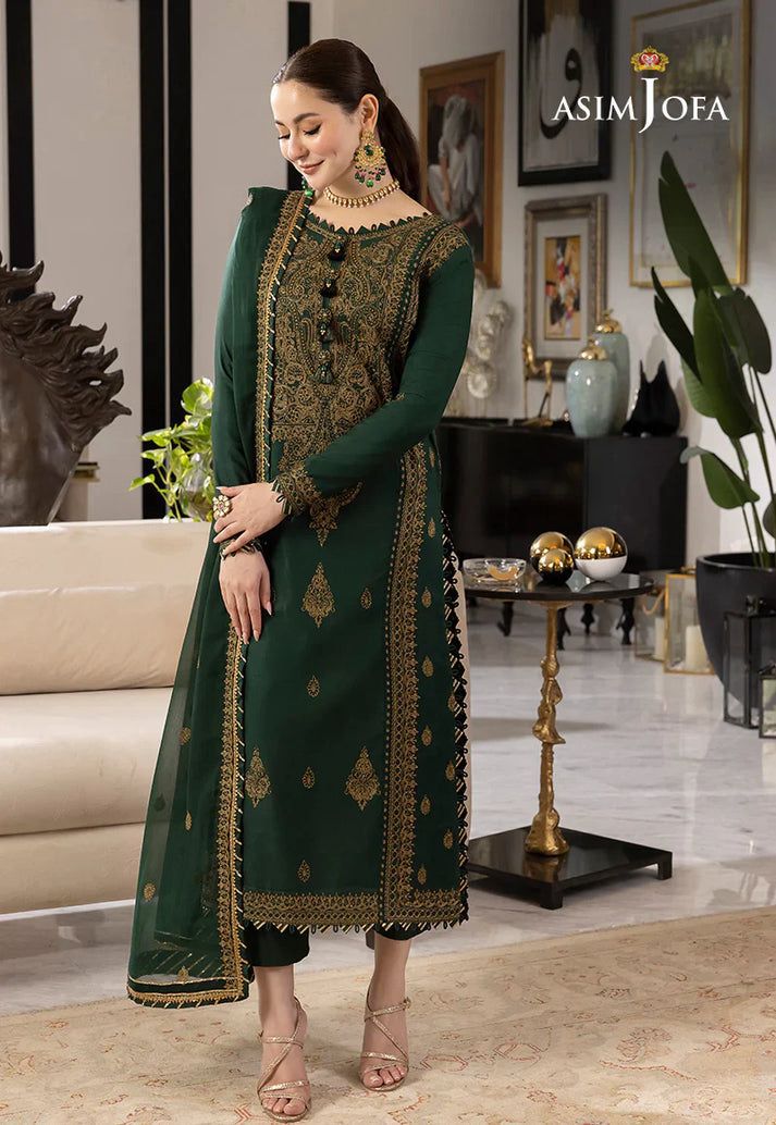 ✨ Labasée Haya – Asim Jofa Premium Dhanak 3PC | Heavy Embroidery with Digital Wool Shawl ✨