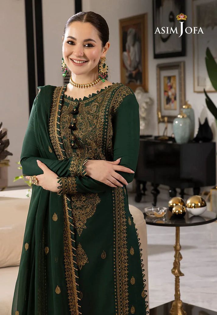 ✨ Labasée Haya – Asim Jofa Premium Dhanak 3PC | Heavy Embroidery with Digital Wool Shawl ✨