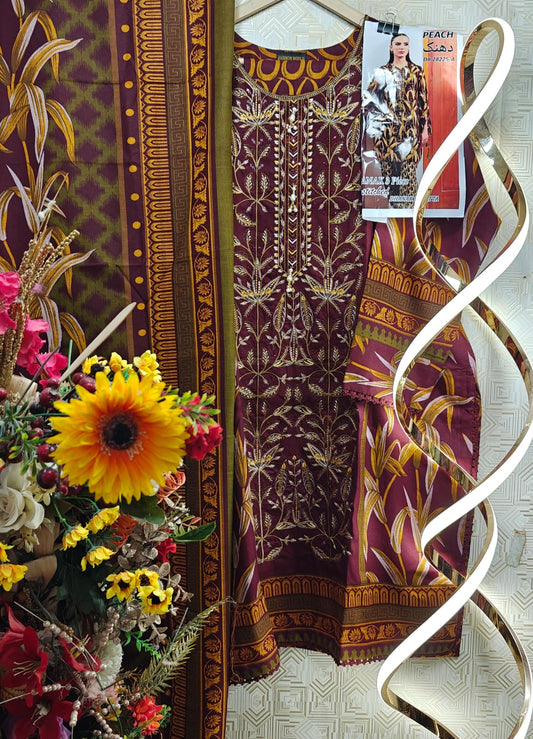 ❄ Labasée Haya – Winter Dhanak Stitched Collection | 3PC Embroidered Suit ❄