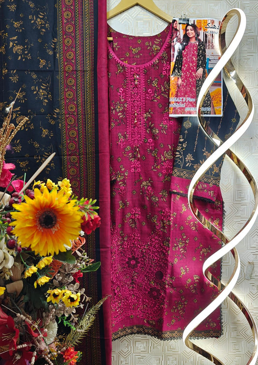 ❄ Labasée Haya – Winter Dhanak Stitched Collection | 3PC Embroidered Suit ❄