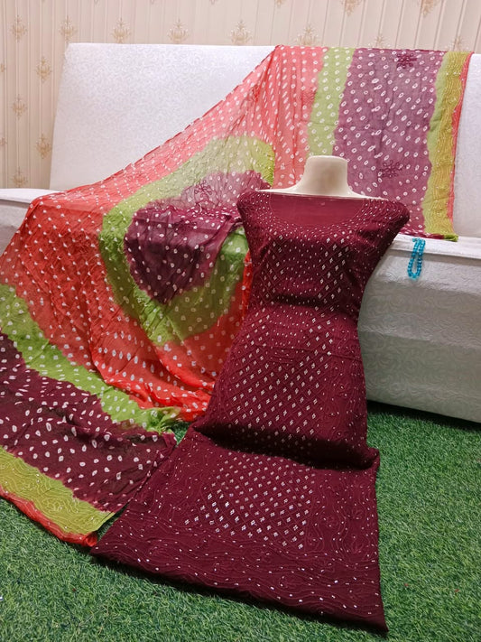 ✨ Labasy Haya – Luxury Chiffon Chunri Collection ✨  Title: 🌸 Pakistani Chiffon Chunri – R Muqaish 2PC Suit hand made🌸