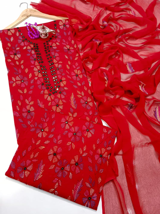 ✨ Labasé Haya – Summer Collection | 3PC Lawn Suit with Kacha Mirror Hand Work & Chiffon Dupatta ✨