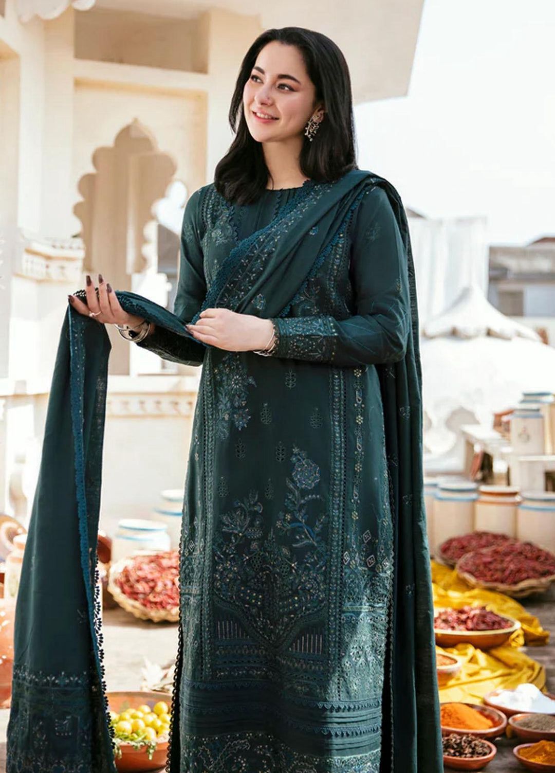 ❄️ Labasée Haya – Winter Collection 2025 | Jazmin 7012 Dhanak 3PC with ChikanKari & Sequence Embroidery ❄️