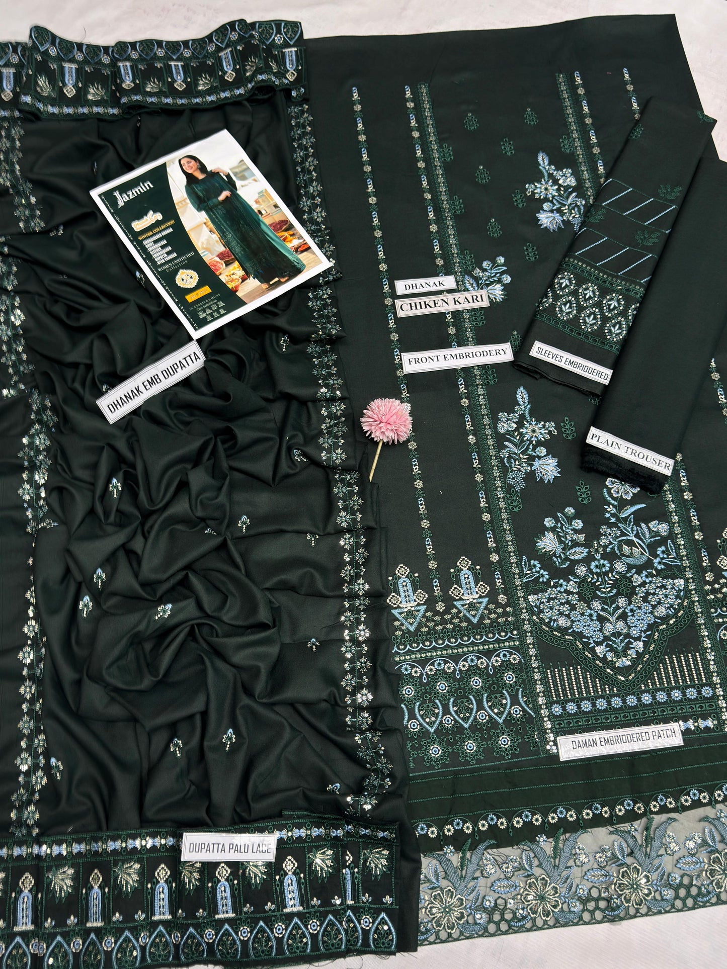 ❄️ Labasée Haya – Winter Collection 2025 | Jazmin 7012 Dhanak 3PC with ChikanKari & Sequence Embroidery ❄️
