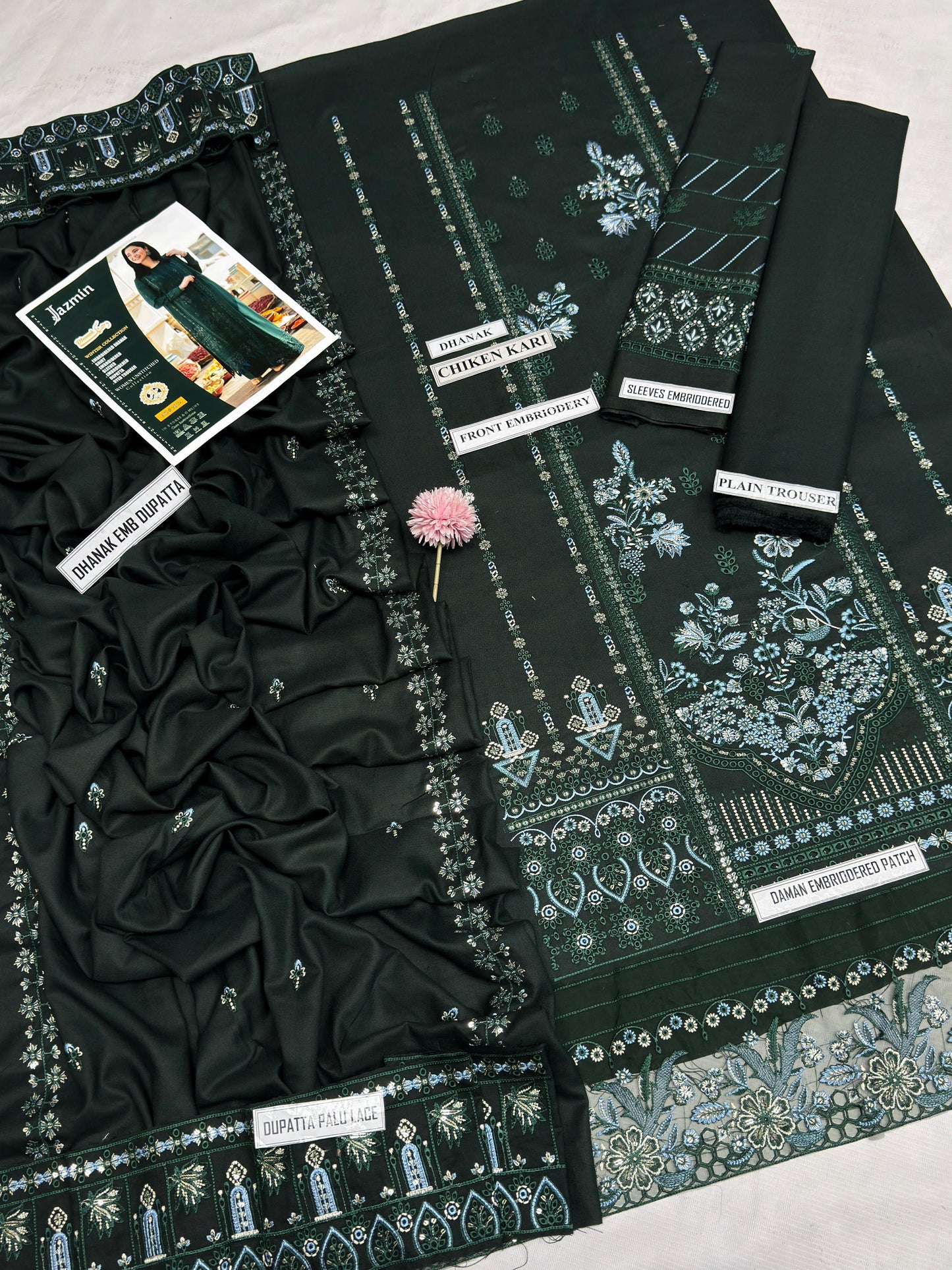 ❄️ Labasée Haya – Winter Collection 2025 | Jazmin 7012 Dhanak 3PC with ChikanKari & Sequence Embroidery ❄️