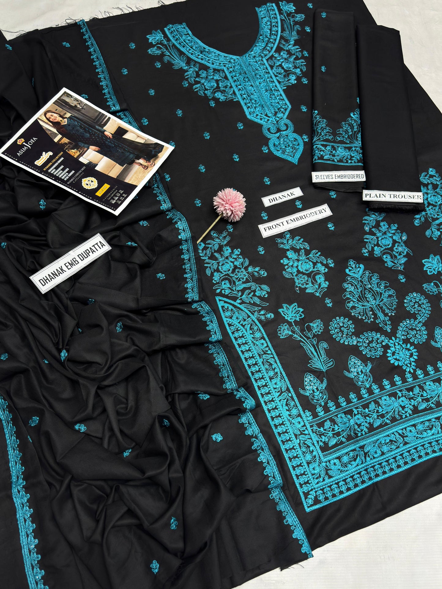 ✨ Labasée Haya – Asim jofa Premium Dhanak 3PC | Heavy Embroidery with Digital Wool Shawl ✨