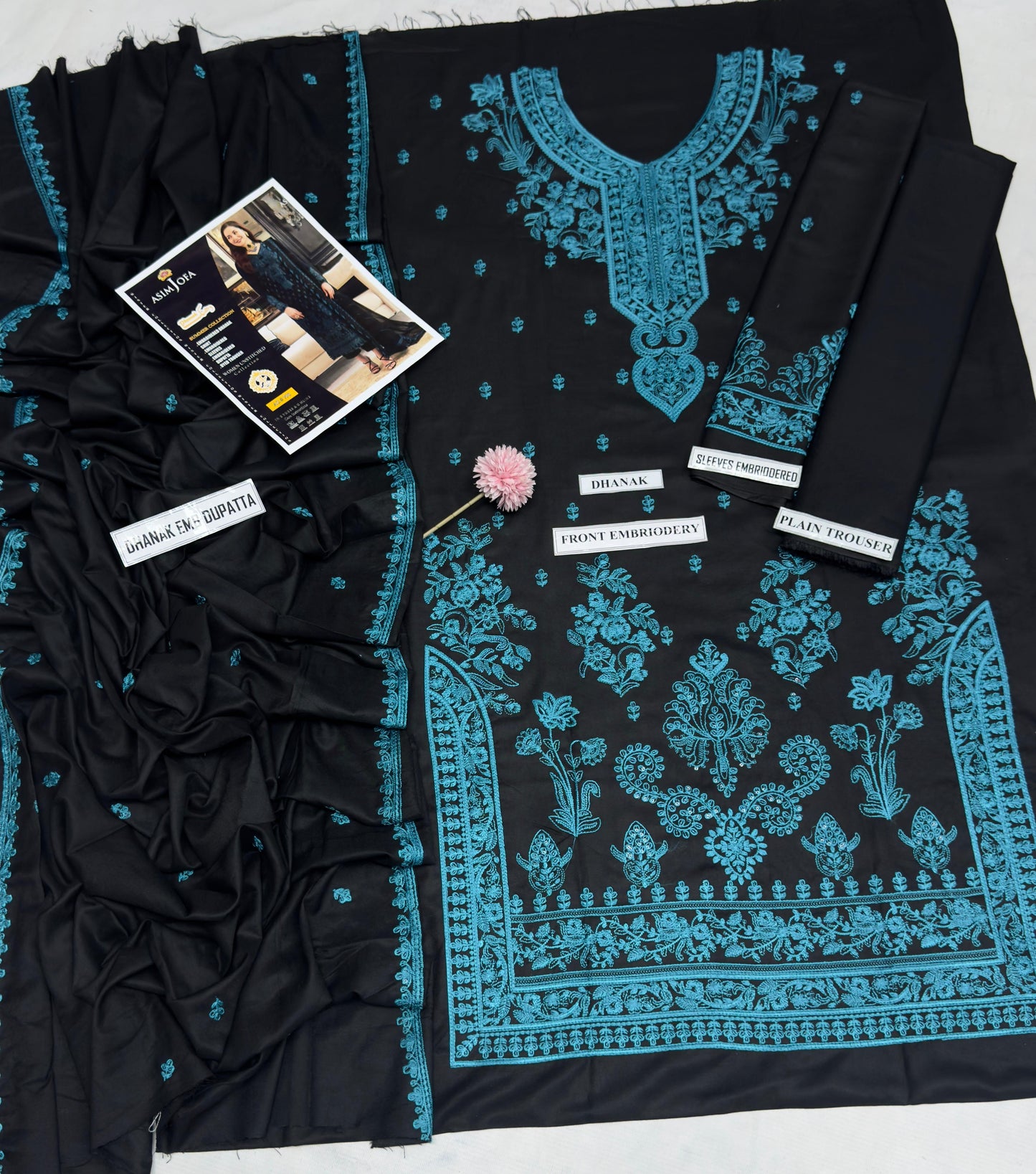 ✨ Labasée Haya – Asim jofa Premium Dhanak 3PC | Heavy Embroidery with Digital Wool Shawl ✨