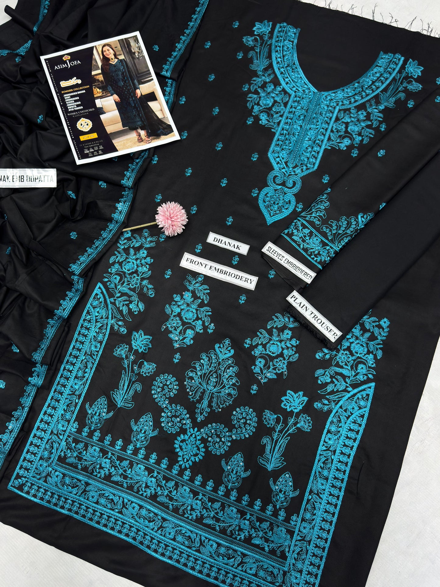 ✨ Labasée Haya – Asim jofa Premium Dhanak 3PC | Heavy Embroidery with Digital Wool Shawl ✨