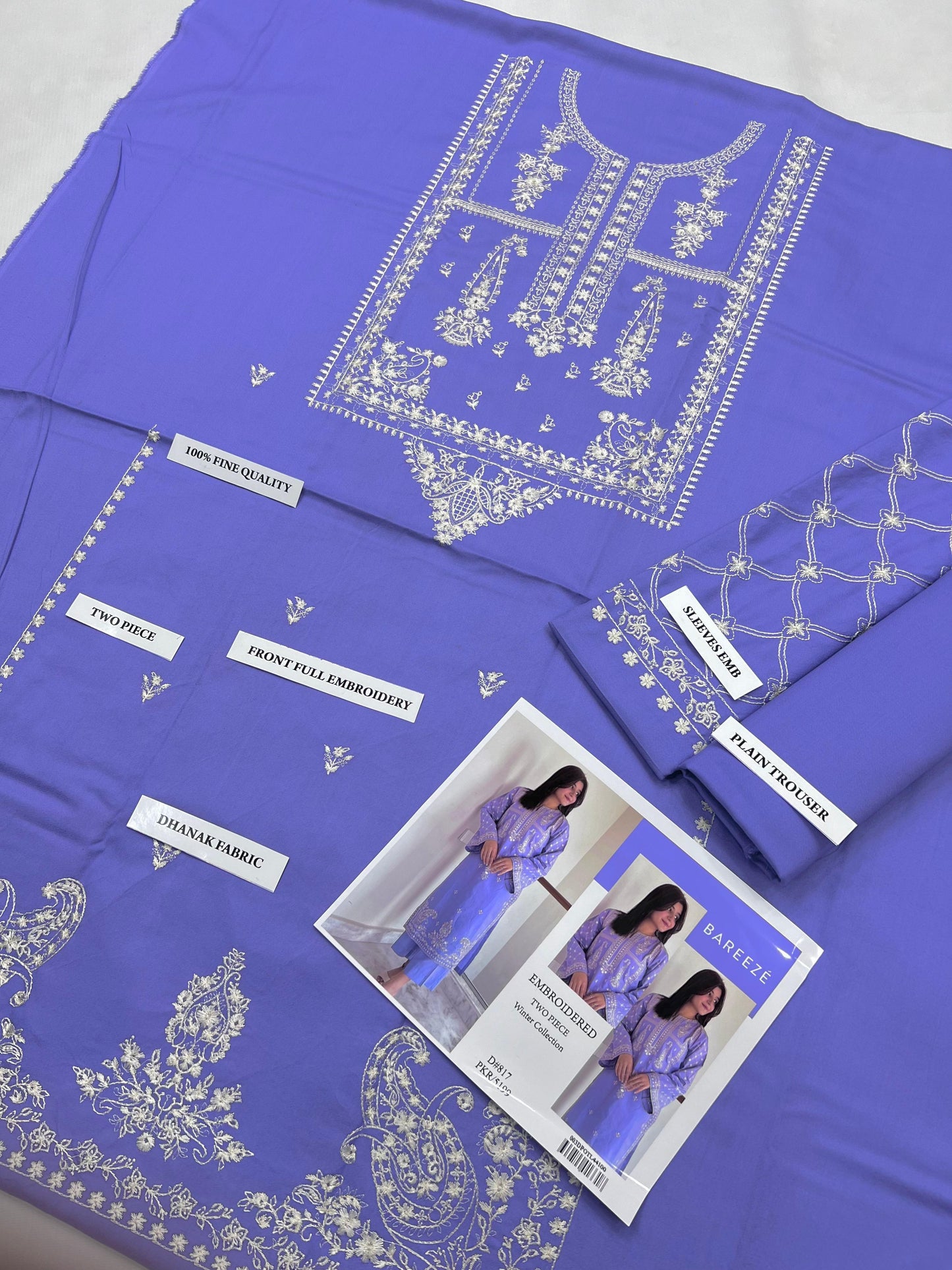 ❄️ Labasée Haya – Winter Collection | Garnet 2 Piece unstitch Dhanak Suit with Embroidery ❄️