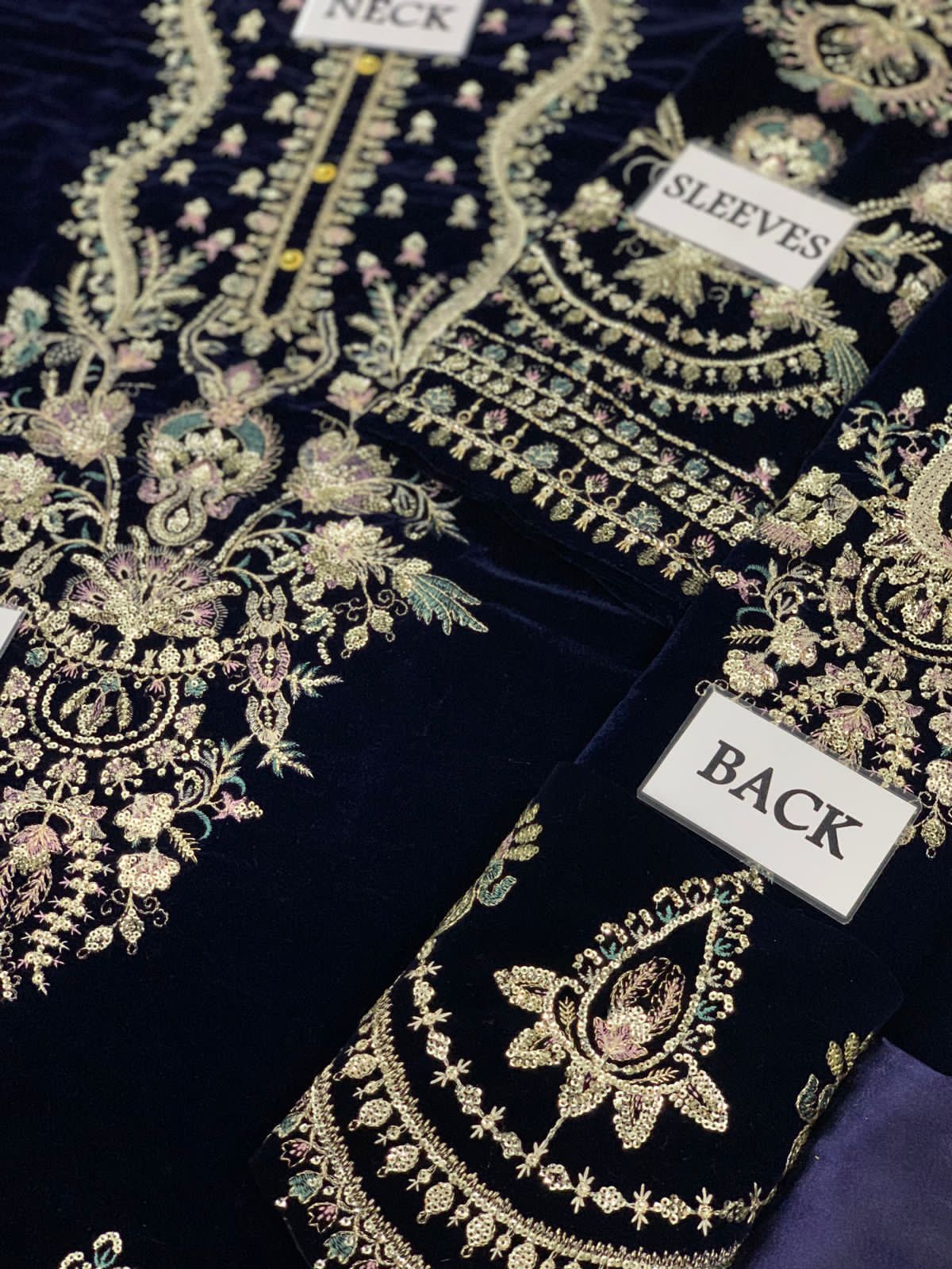 ✨ Jazmin Velvet Luxury 3PC | Copper Zari Embroidered Unstitched Collection ✨