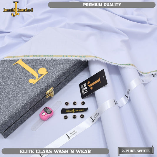"J. Junaid Jamshed Elite Wash & Wear – Premium Unstitched 4 Meter Fabric with Gift Tasbeh"