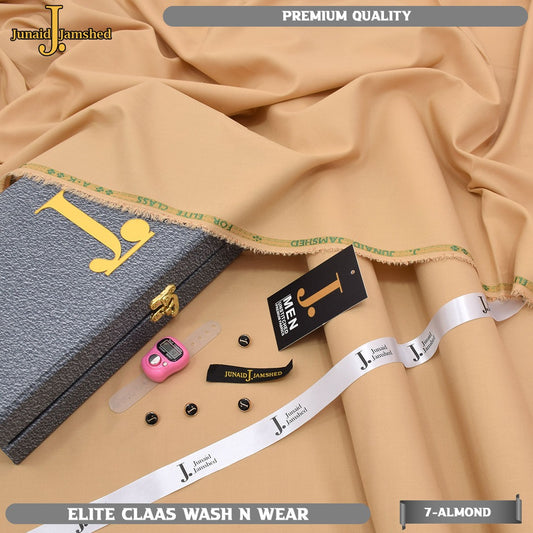 "J. Junaid Jamshed Elite Wash & Wear – Premium Unstitched 4 Meter Fabric with Gift Tasbeh"