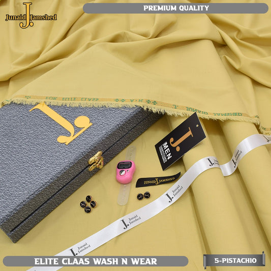 "J. Junaid Jamshed Elite Wash & Wear – Premium Unstitched 4 Meter Fabric with Gift Tasbeh"