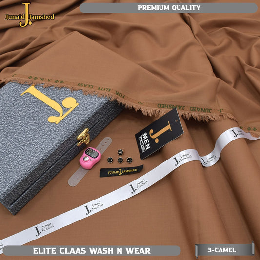 "J. Junaid Jamshed Elite Wash & Wear – Premium Unstitched 4 Meter Fabric with Gift Tasbeh"