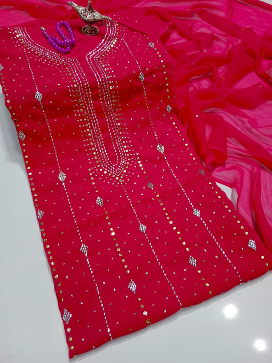 ✨ Labasé Haya – Hand Made Chiffon Muqaish Kamdani Collection | 2PC Suit Winter Collection✨