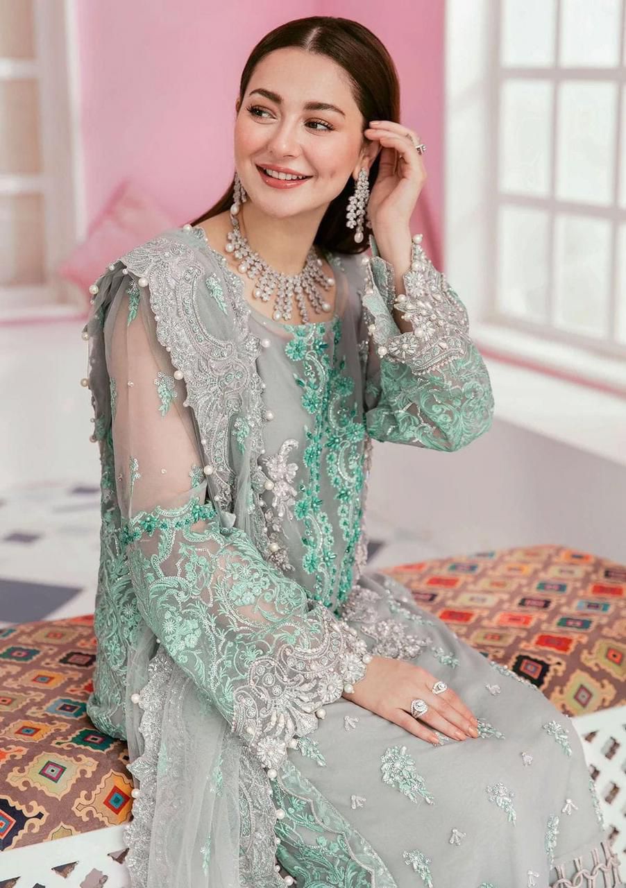 🌸 ELAF Organza Luxury 3PC | Handwork & Sequence Embroidered 🌸