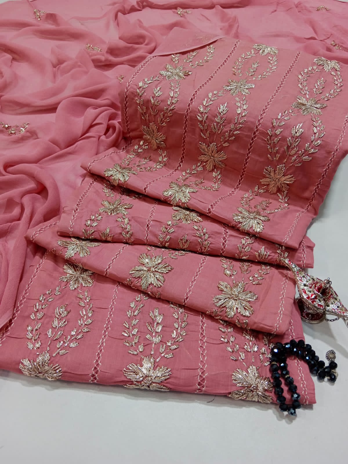 Summer Collection – Chikankari 3PC Lawn Suit with Chiffon Full Jall Dupatta (Hand Work)(18 color)