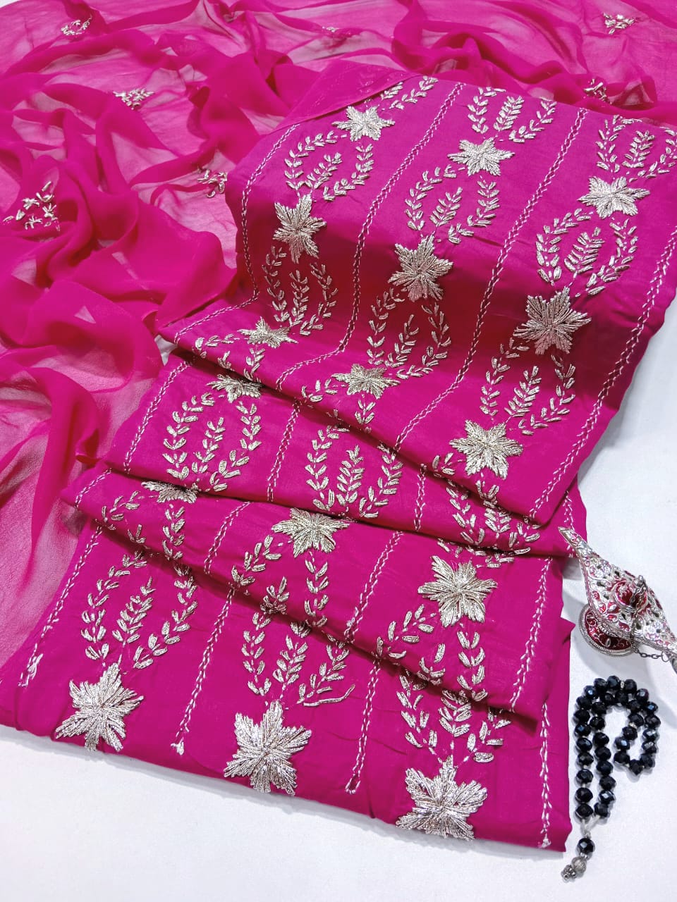 Summer Collection – Chikankari 3PC Lawn Suit with Chiffon Full Jall Dupatta (Hand Work)(18 color)